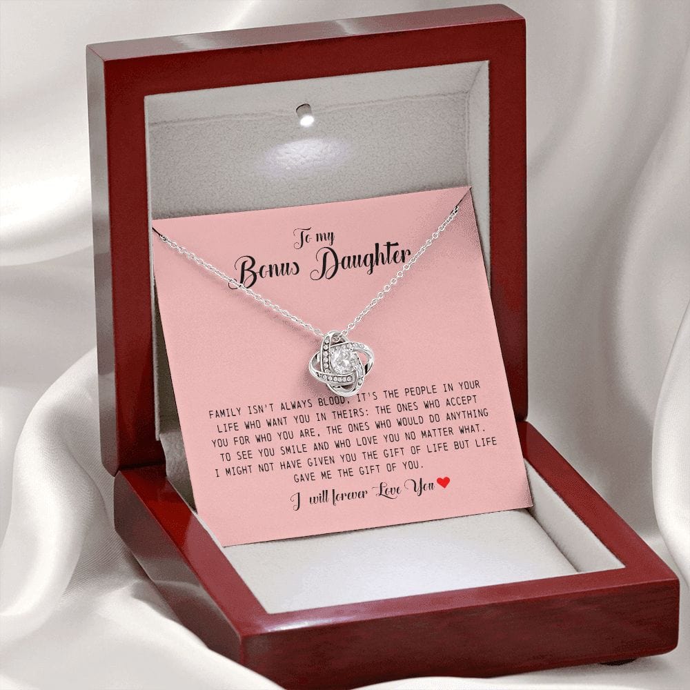 To My Bonus Daughter, Love Knot Necklace