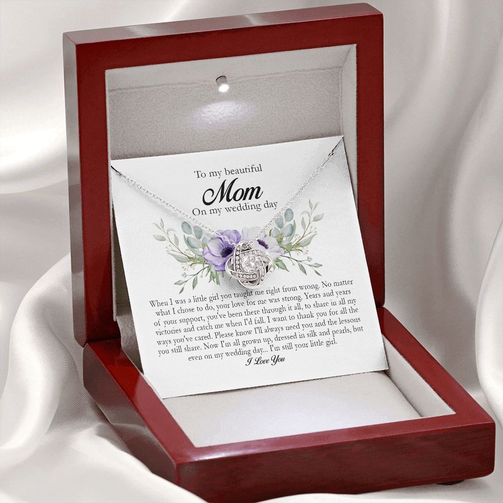 To My Beautiful Mom On My Wedding Day, Love Knot Necklace