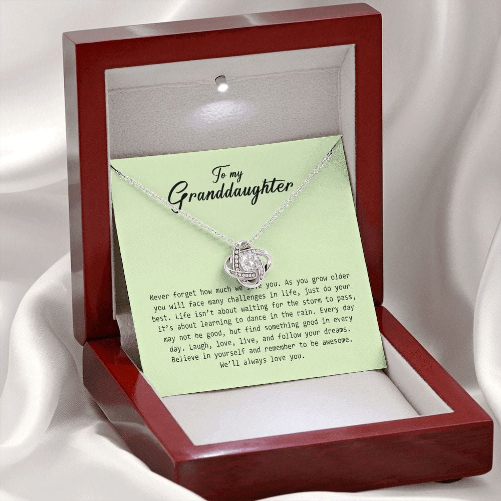 To My Granddaughter, Love Knot Necklace