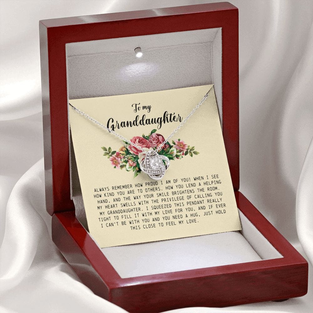 To My Granddaughter, Love Knot Necklace