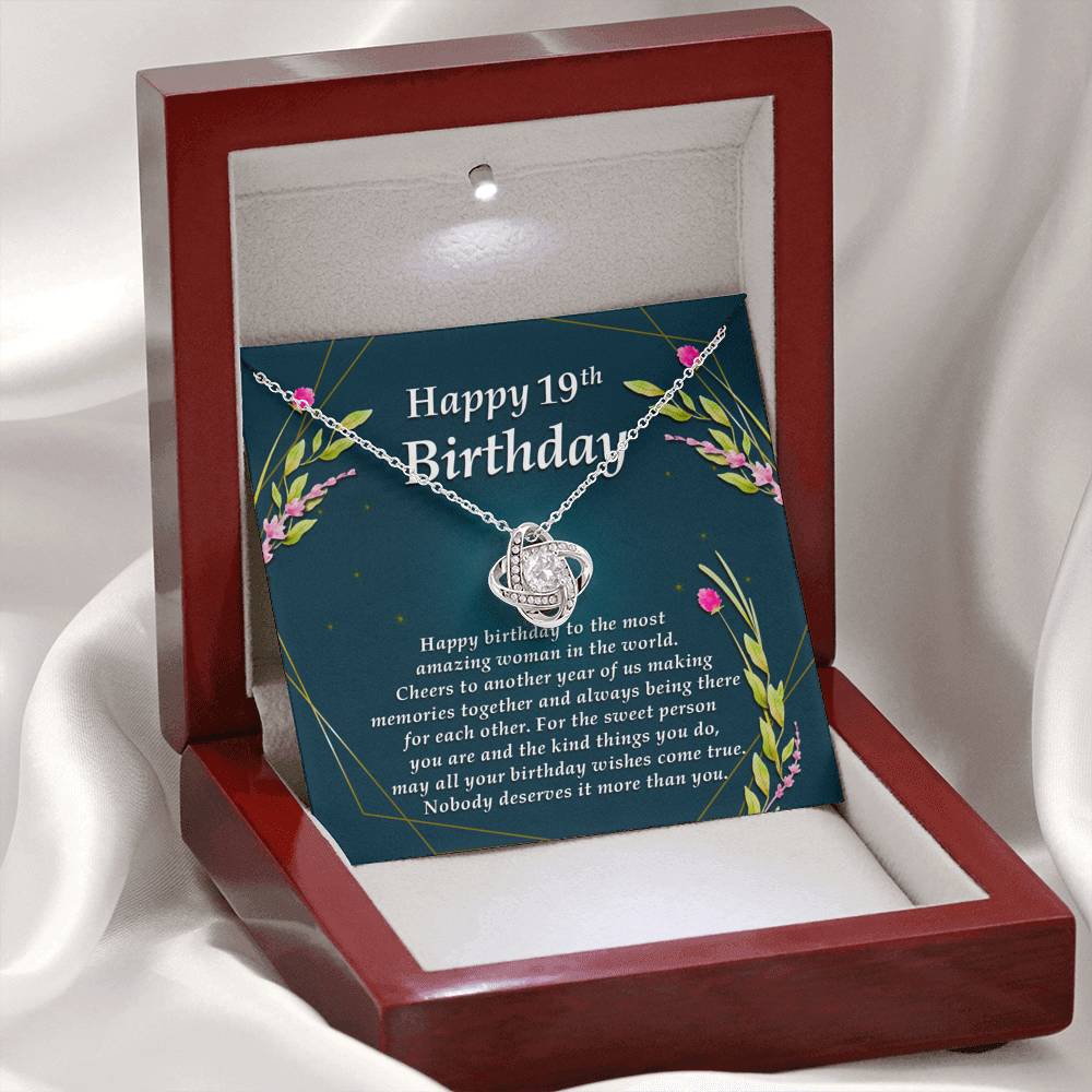 Love Knot Necklace, Happy 19th Birthday