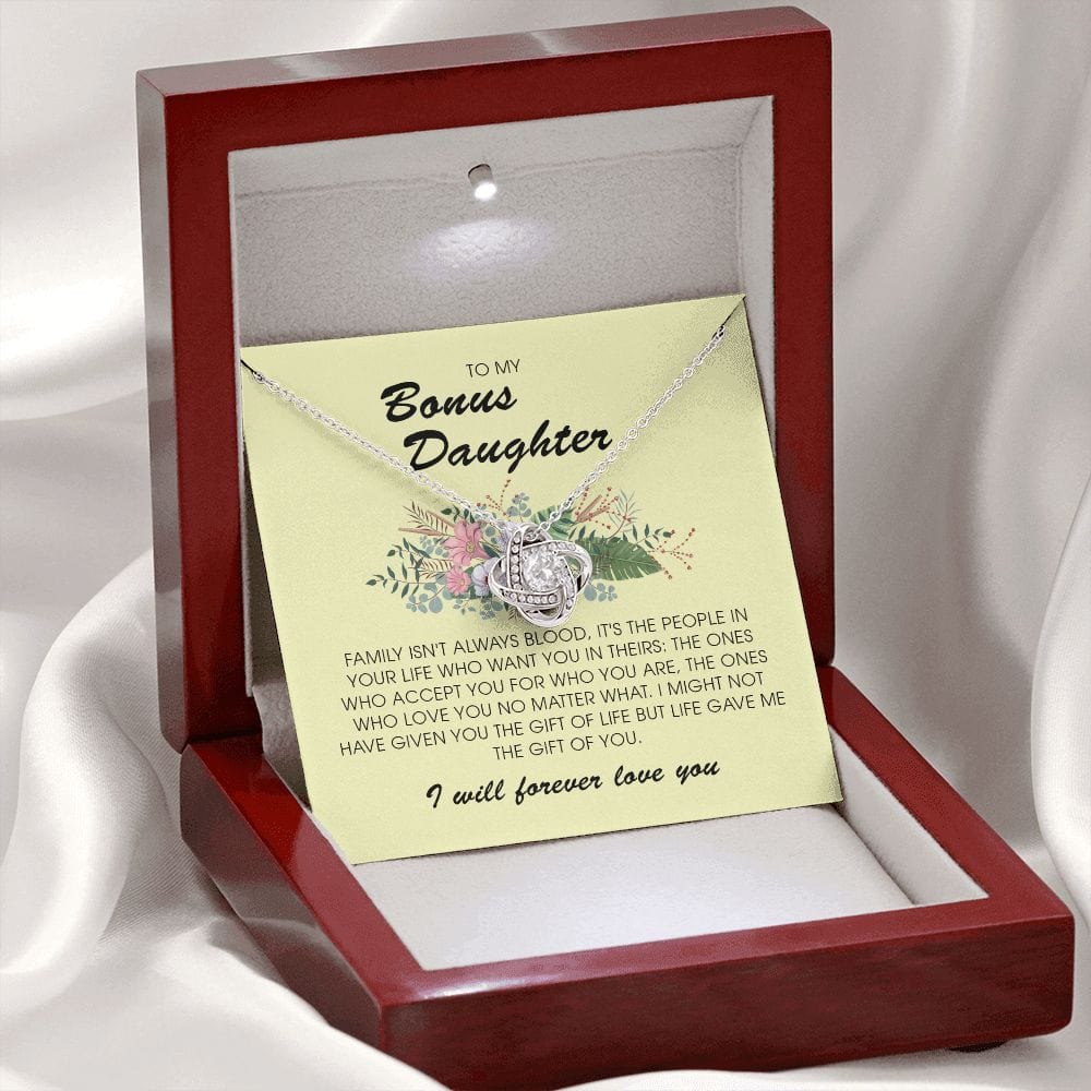 To My Bonus Daughter, Love Knot Necklace