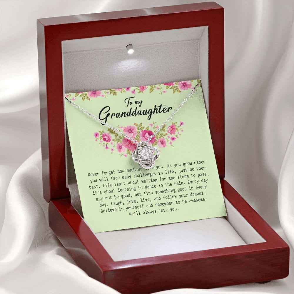 To My Granddaughter, Love Knot Necklace