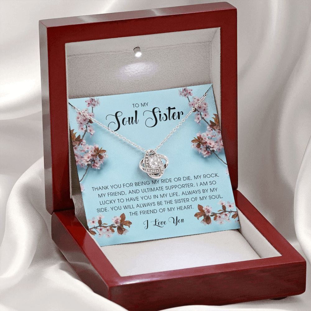 To My Soul Sister, Love Knot Necklace