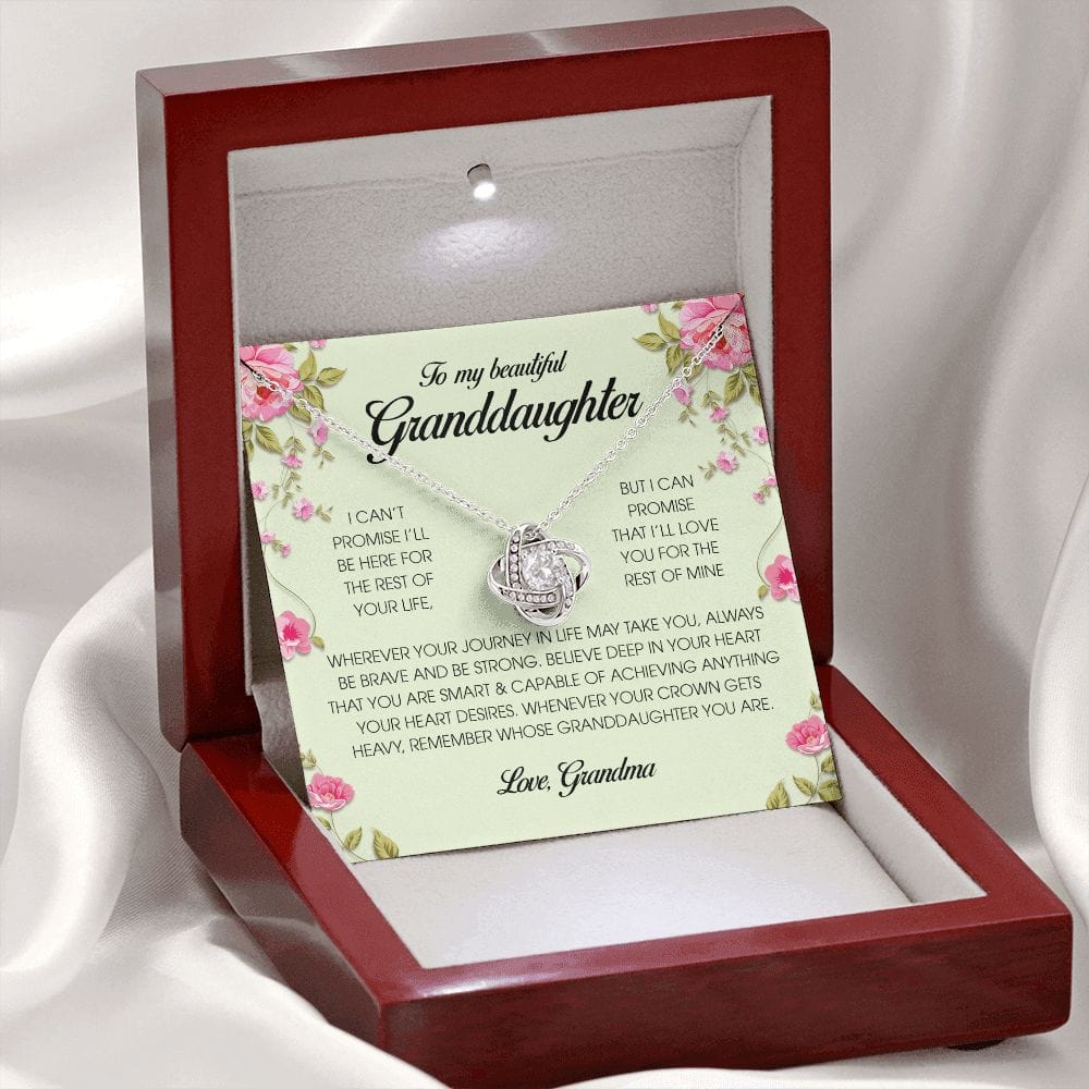 To My Beautiful Granddaughter, Love Knot Necklace