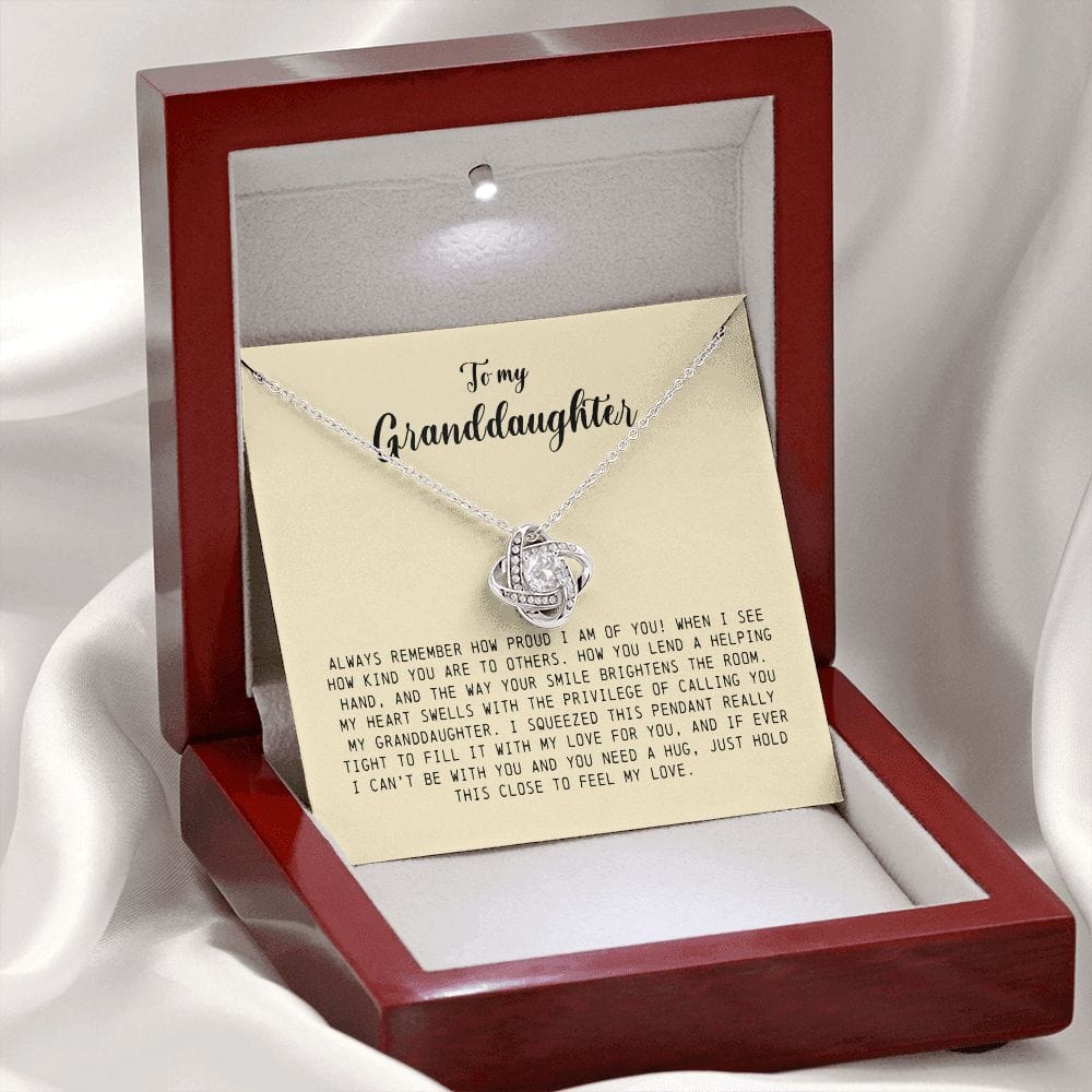 To My Granddaughter, Love Knot Necklace
