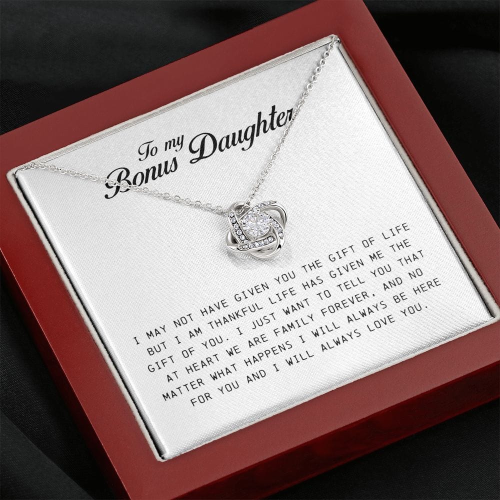 To My Bonus Daughter, Love Knot Necklace
