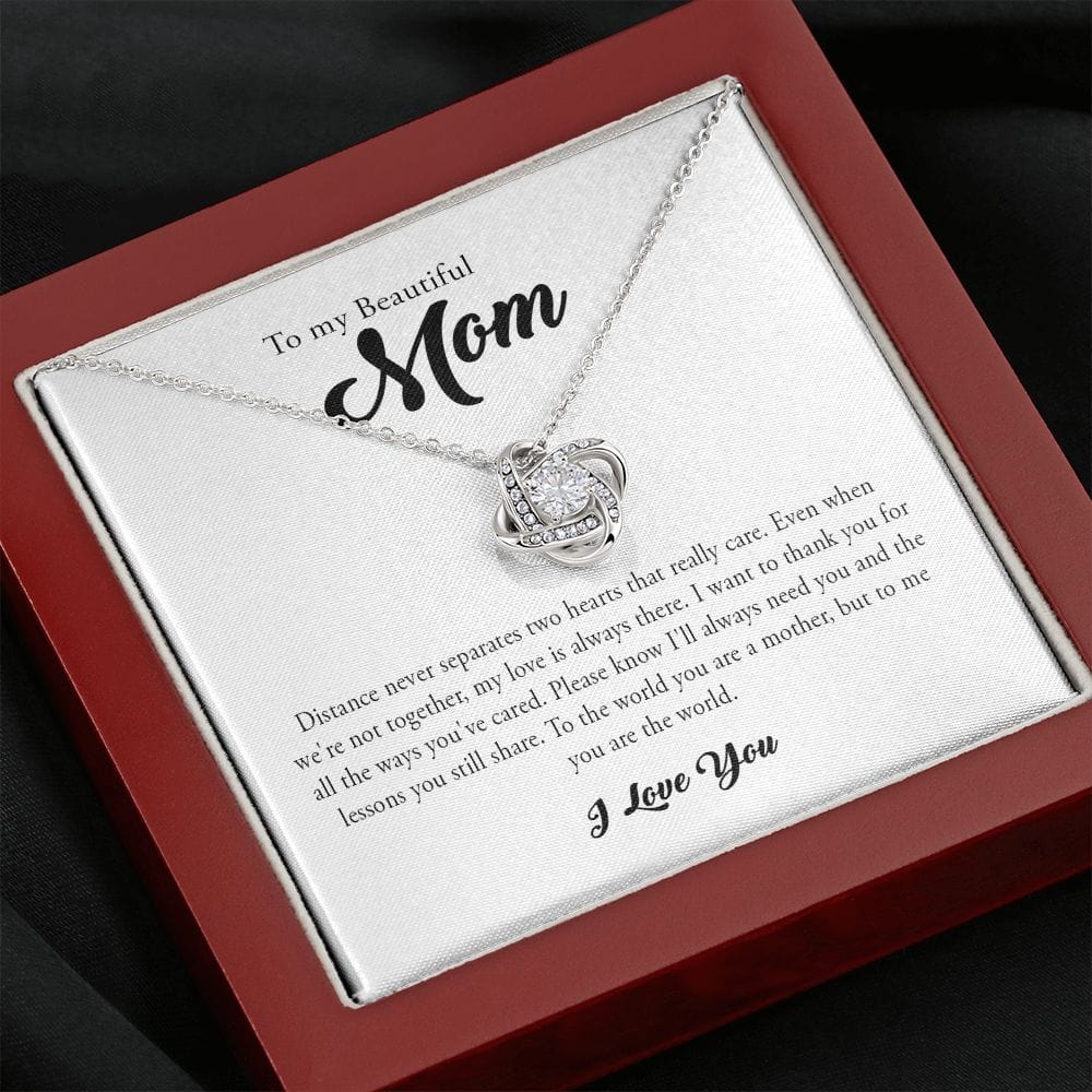 To My Beautiful Mom, Love Knot Necklace