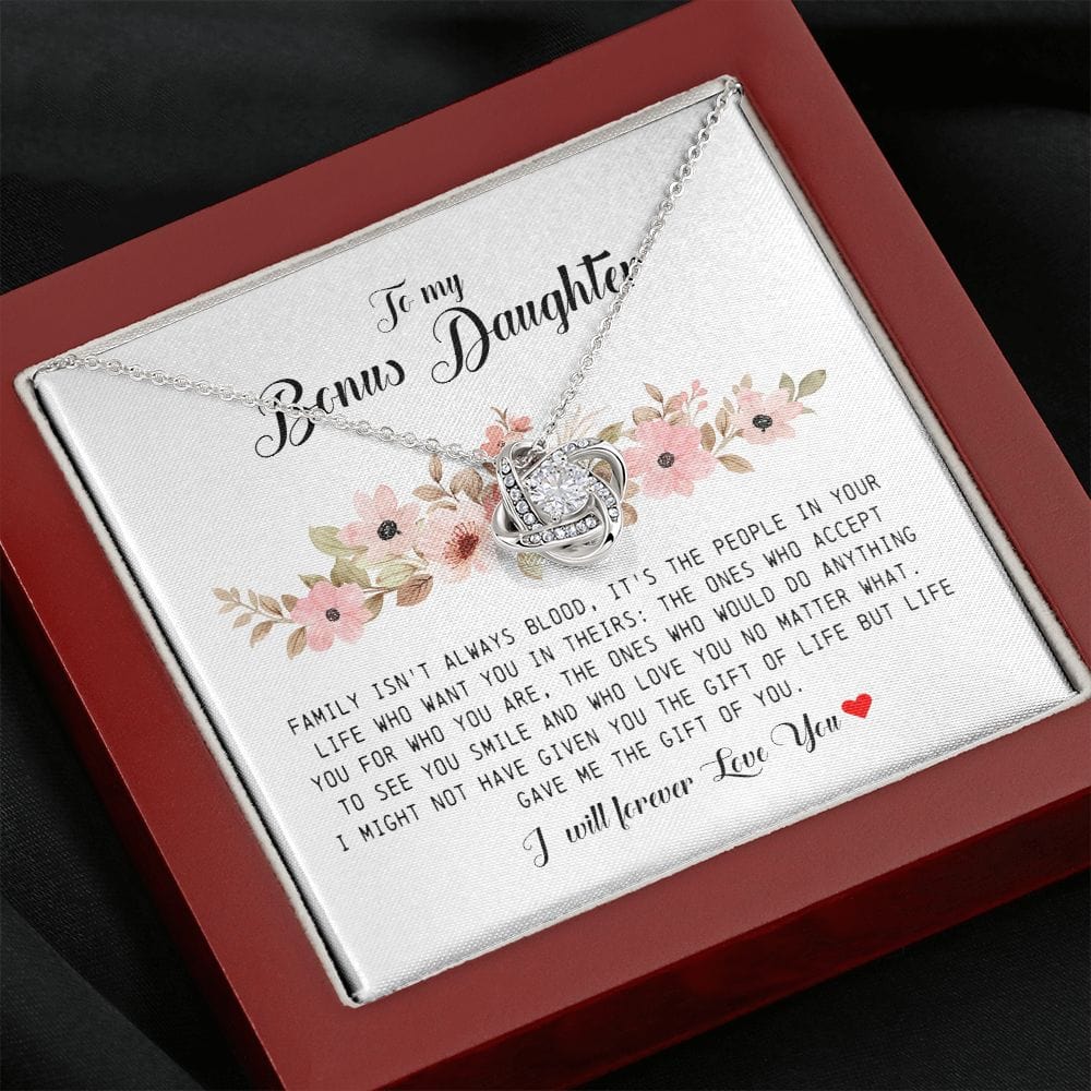 To My Bonus Daughter, Love Knot Necklace