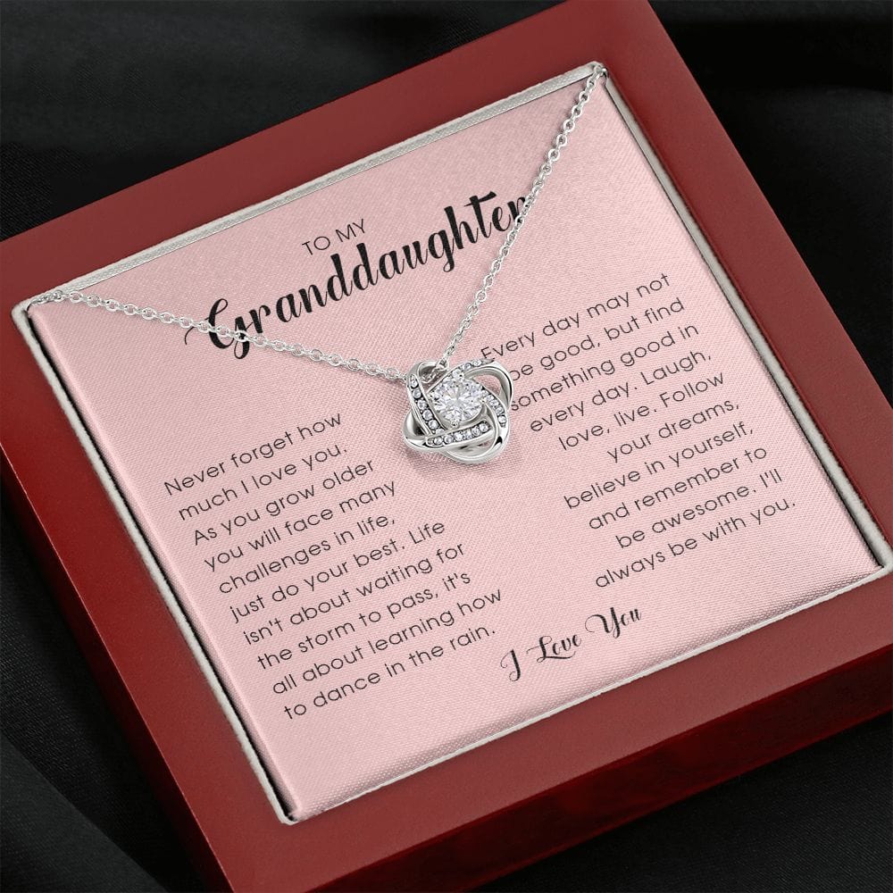 To My Granddaughter, Love Knot Necklace