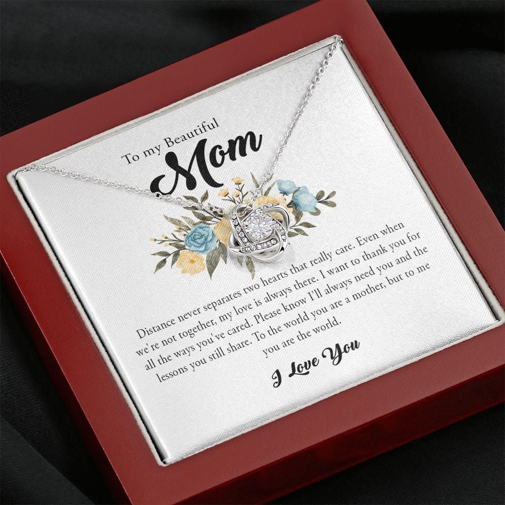 To My Beautiful Mom, Love Knot Necklace