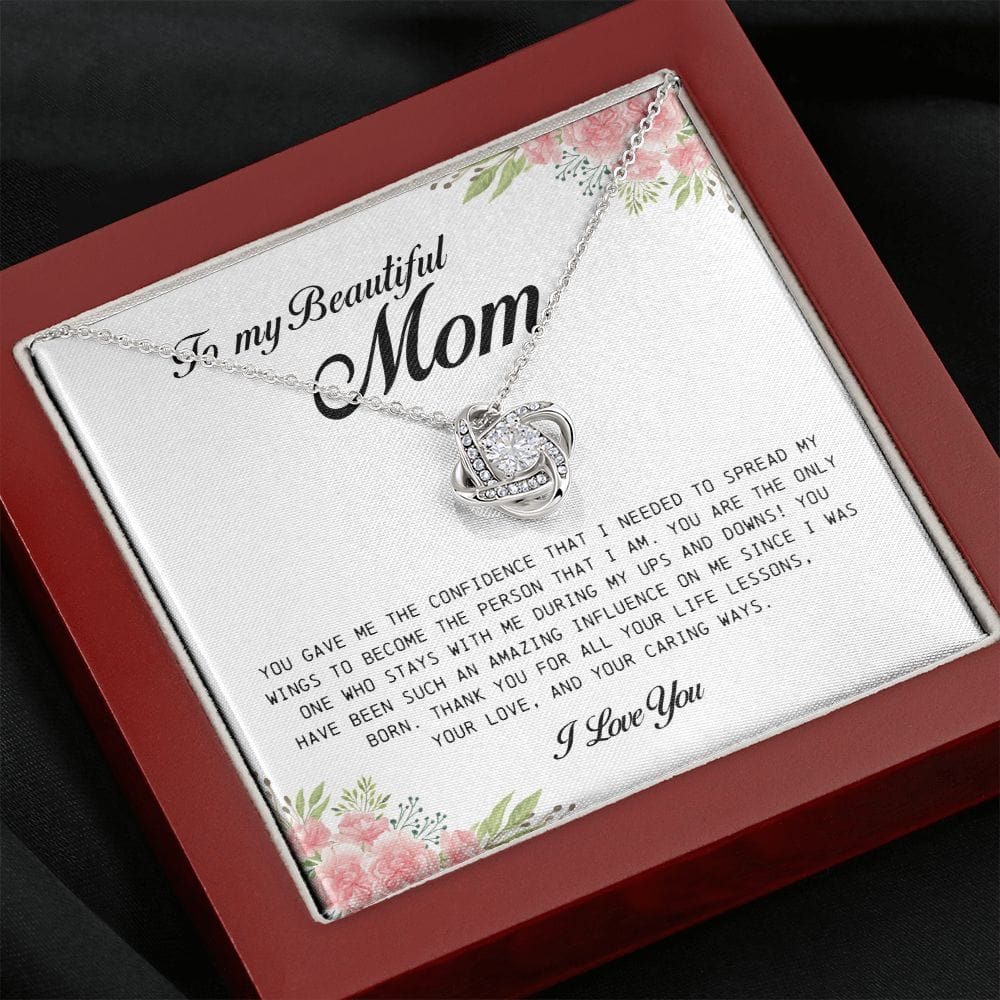 To My Beautiful Mom, Love Knot Necklace