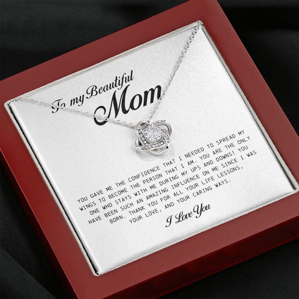 To My Beautiful Mom, Love Knot Necklace