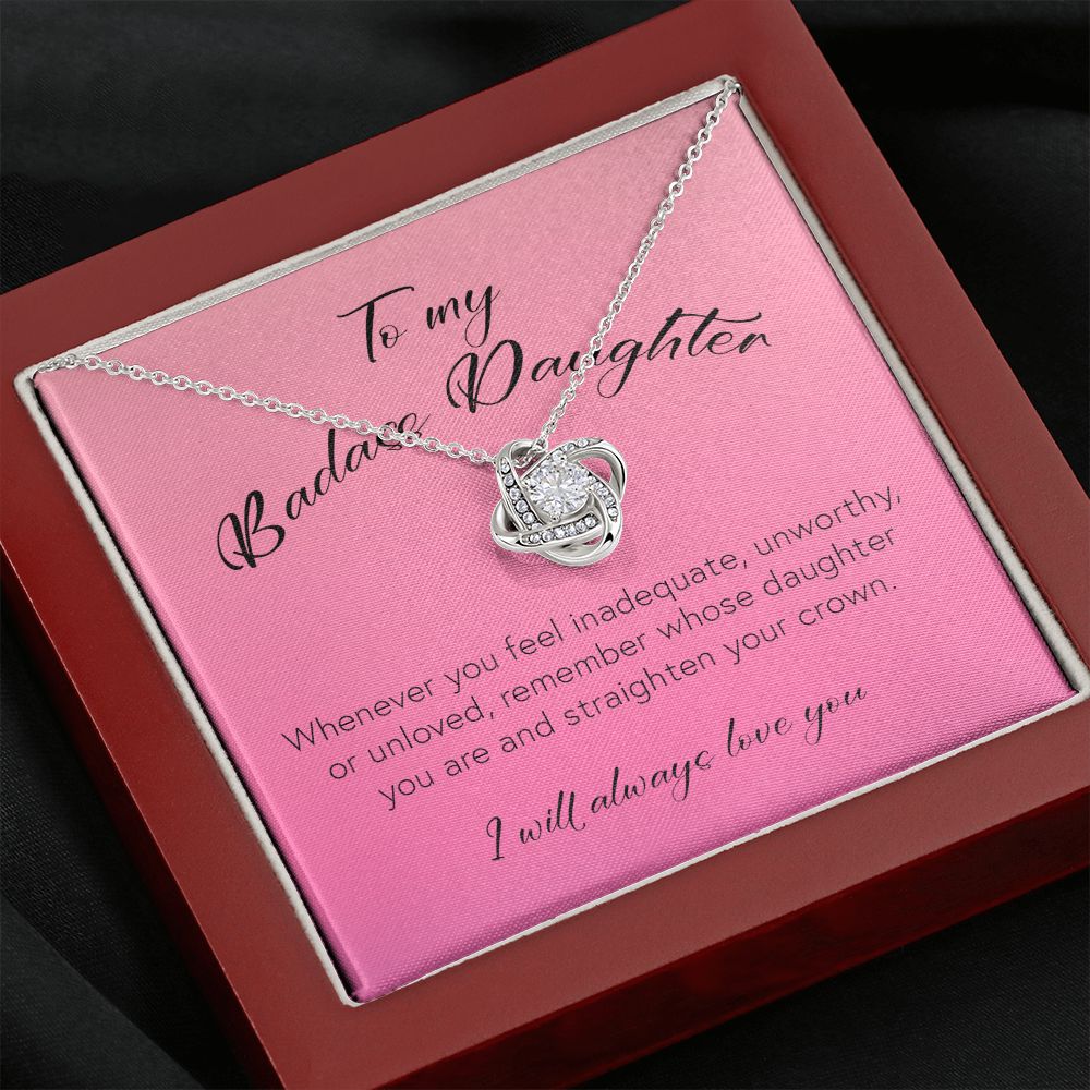 To My Badass Daughter, Love Knot Necklace