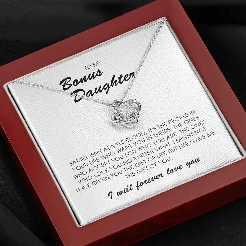 To My Bonus Daughter, Love Knot Necklace