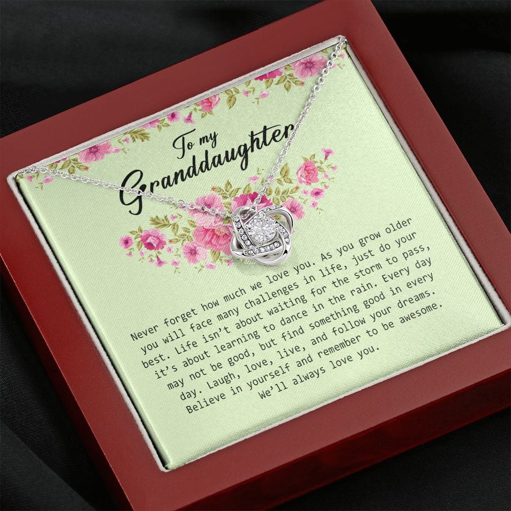 To My Granddaughter, Love Knot Necklace