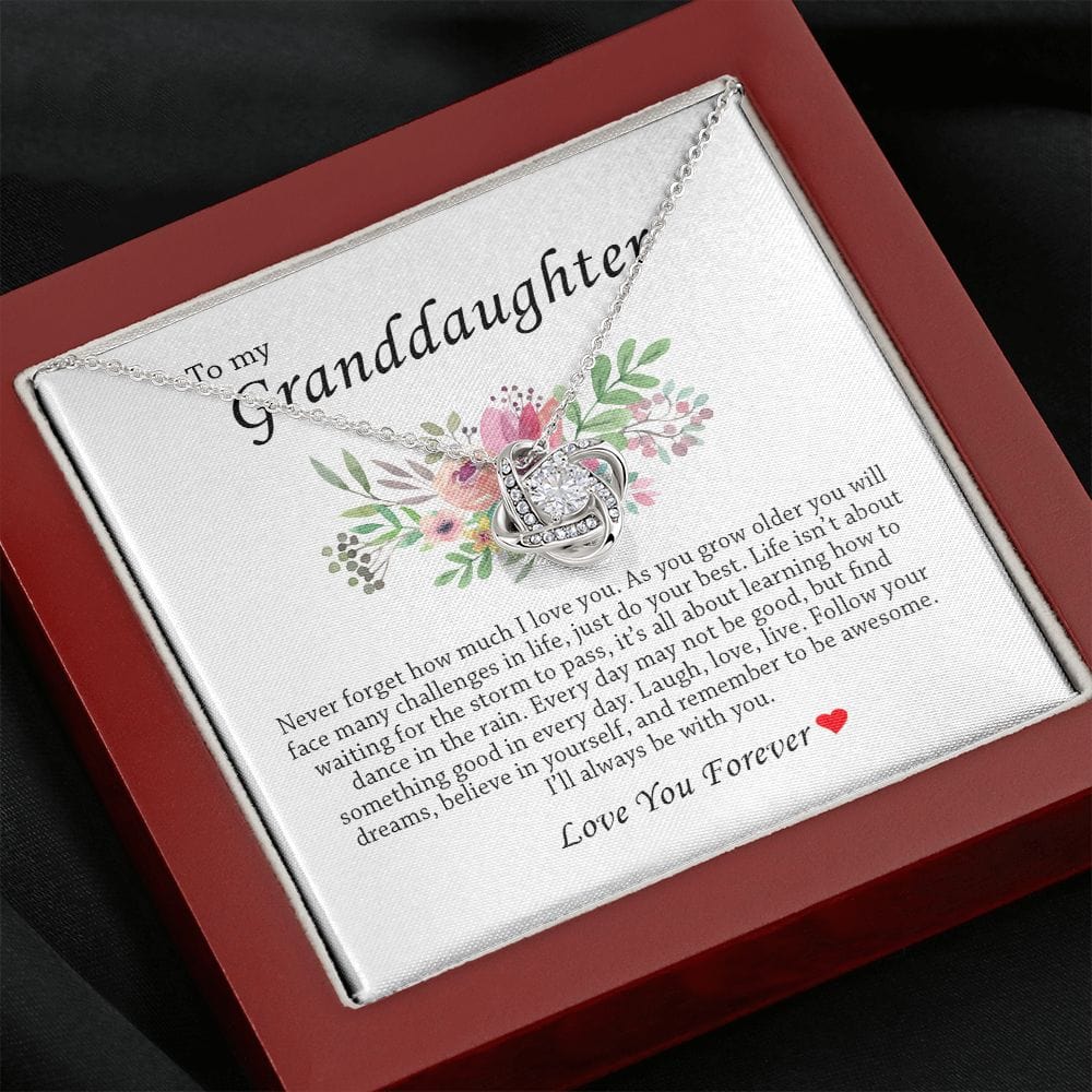To My Granddaughter, Love Knot Necklace