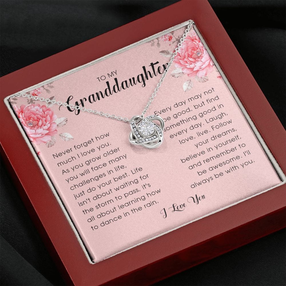 To My Granddaughter, Love Knot Necklace