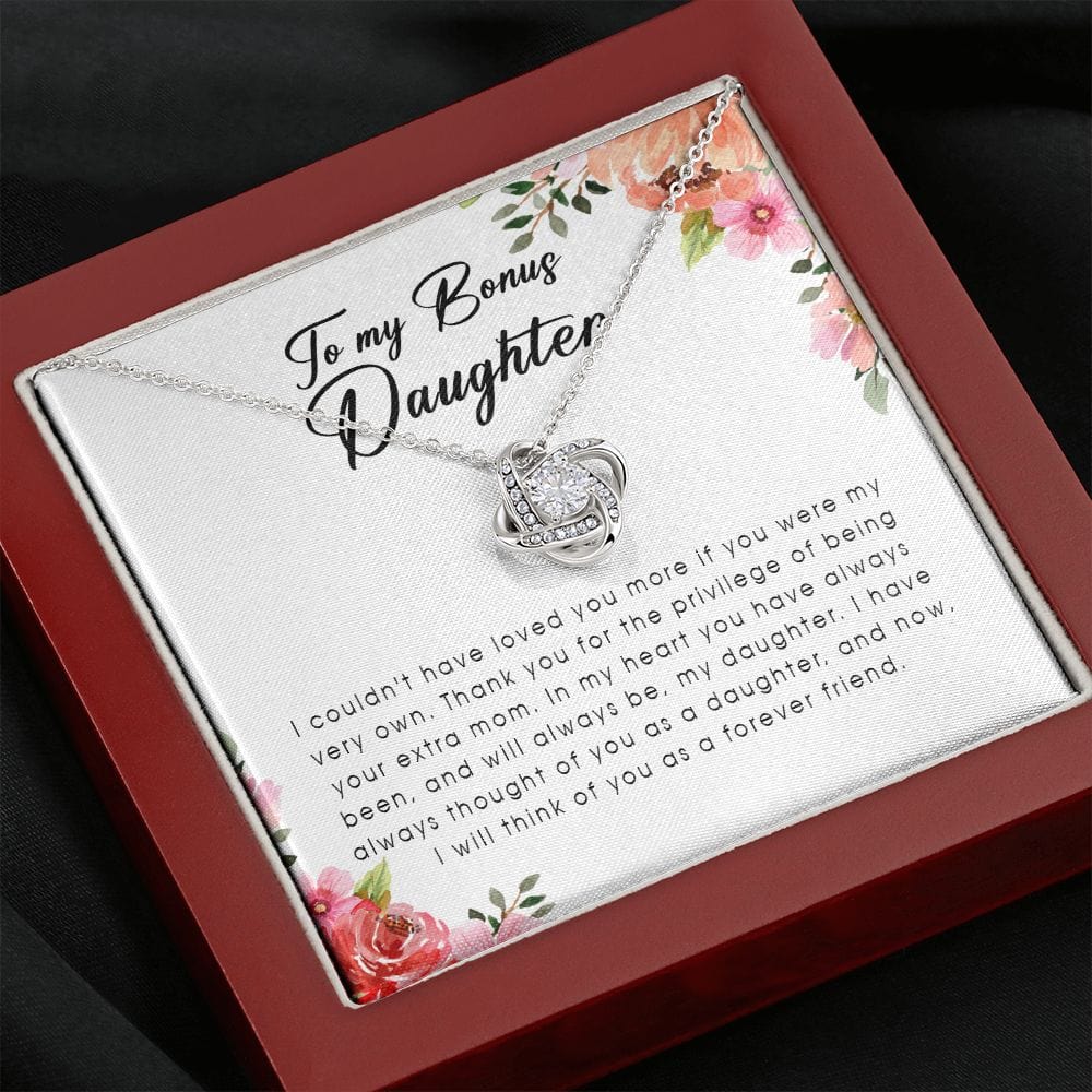 To My Bonus Daughter, Love Knot Necklace