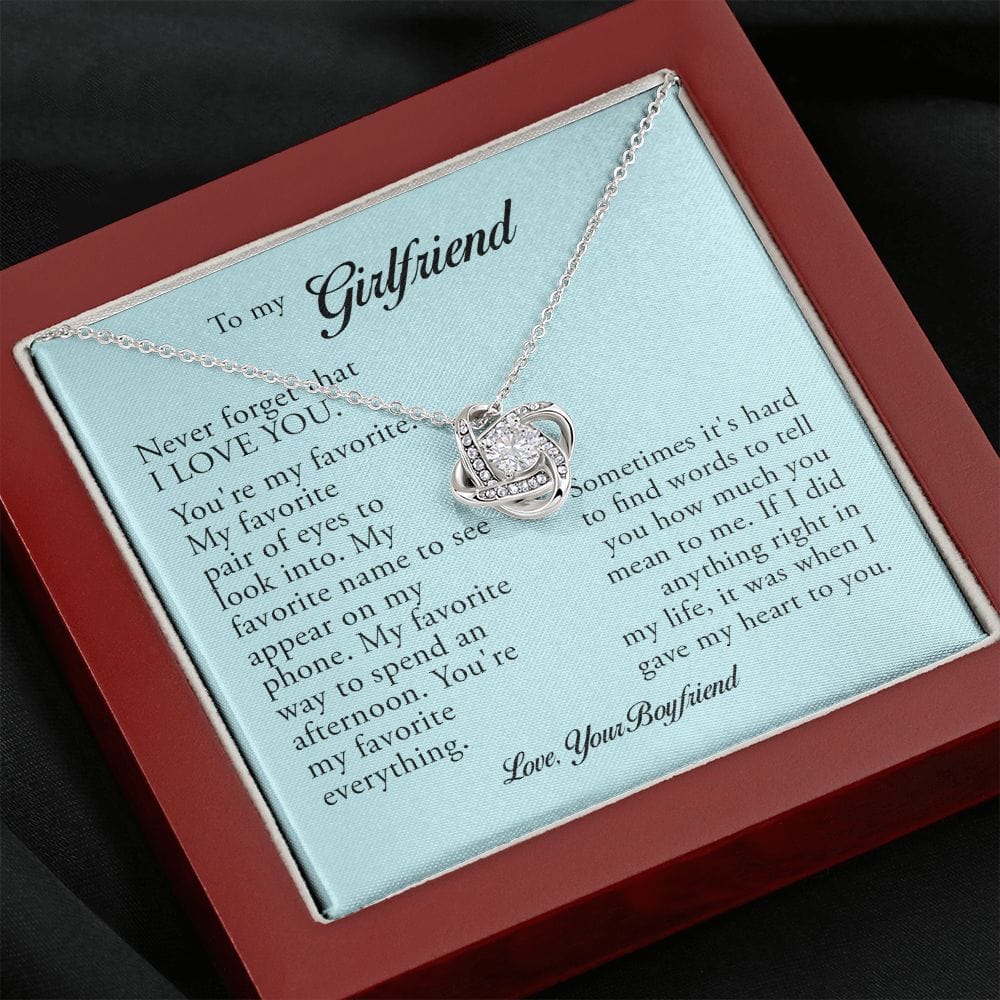 To My Girlfriend, Love Knot Necklace