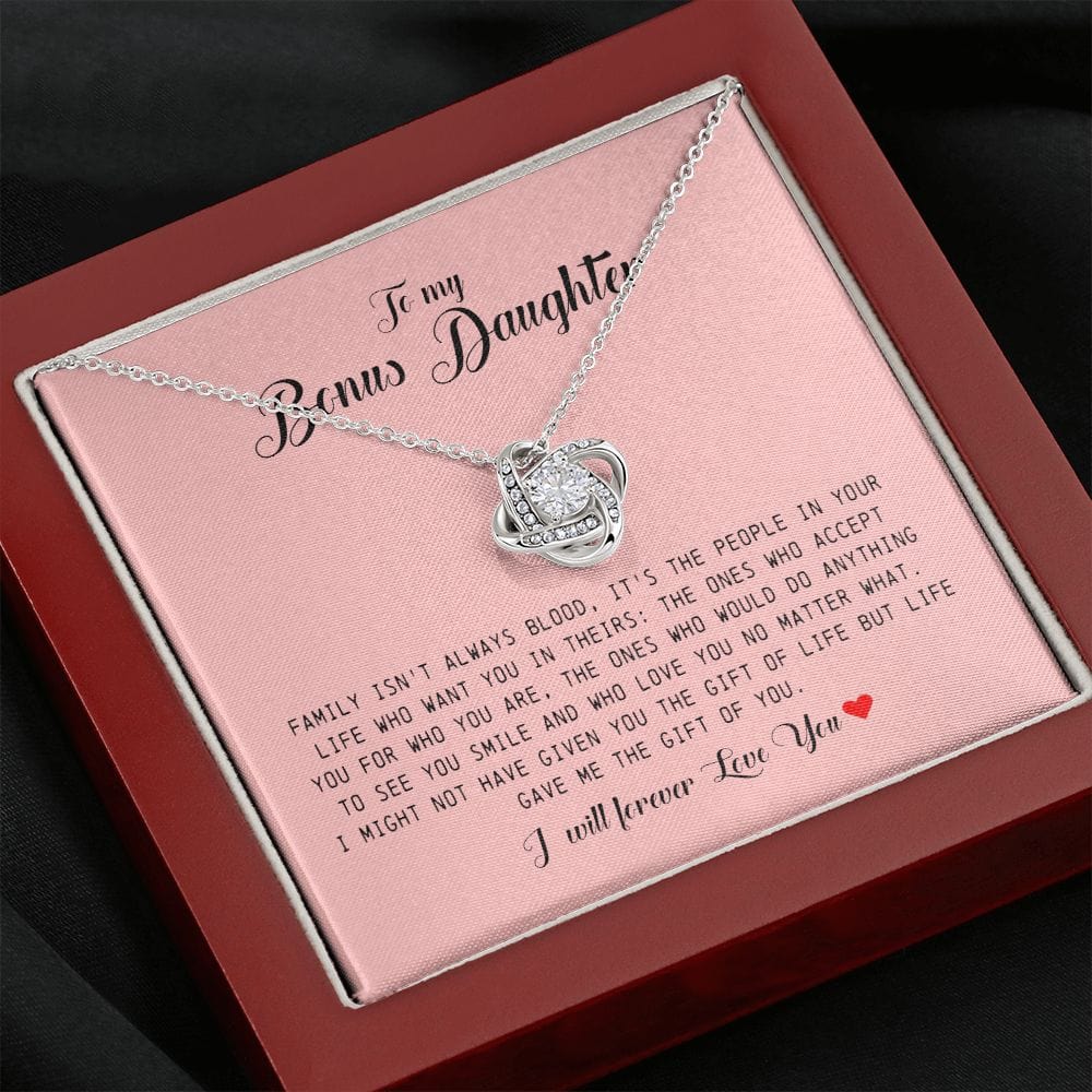 To My Bonus Daughter, Love Knot Necklace