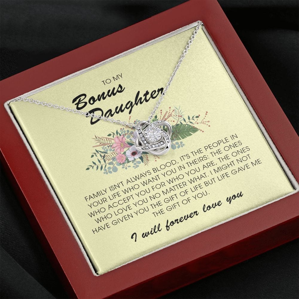 To My Bonus Daughter, Love Knot Necklace